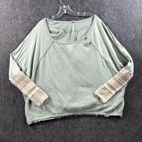 Free People Tops - Free People Top Women's Medium Green Raglan Cuff Sleeves